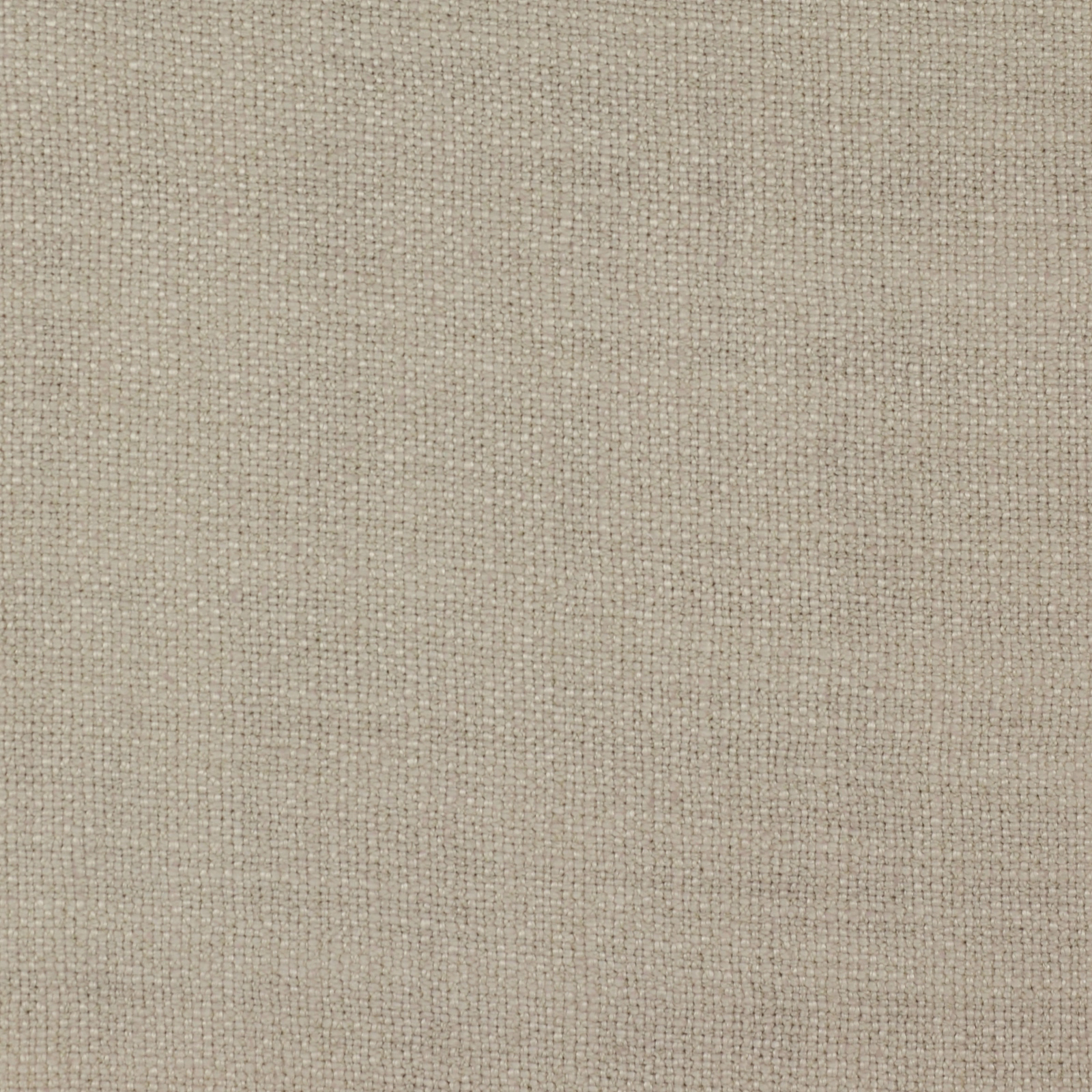Close-up of a soft stone beige linen weave with fine, even texture