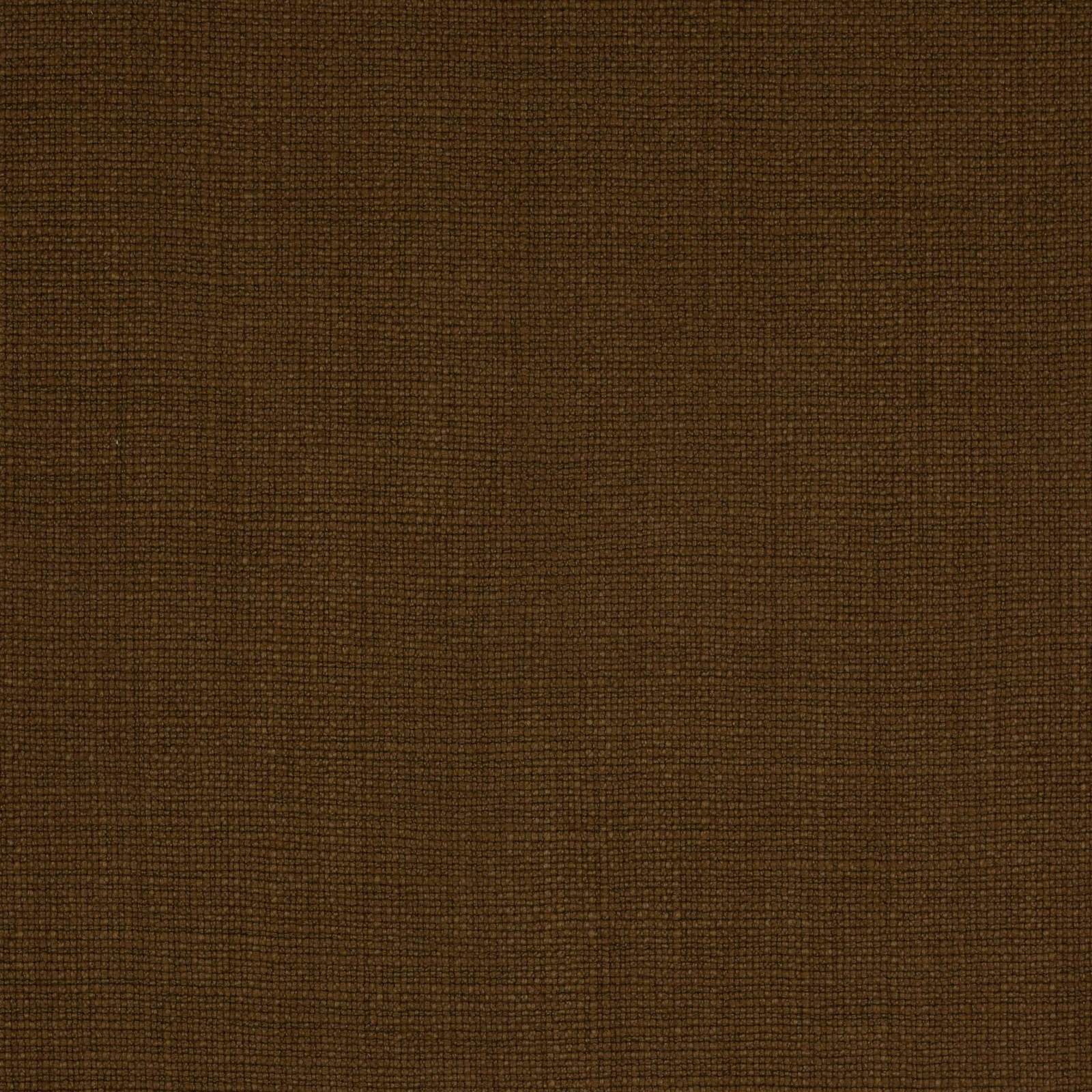 Deep umber brown linen-look woven fabric with a fine, matte texture