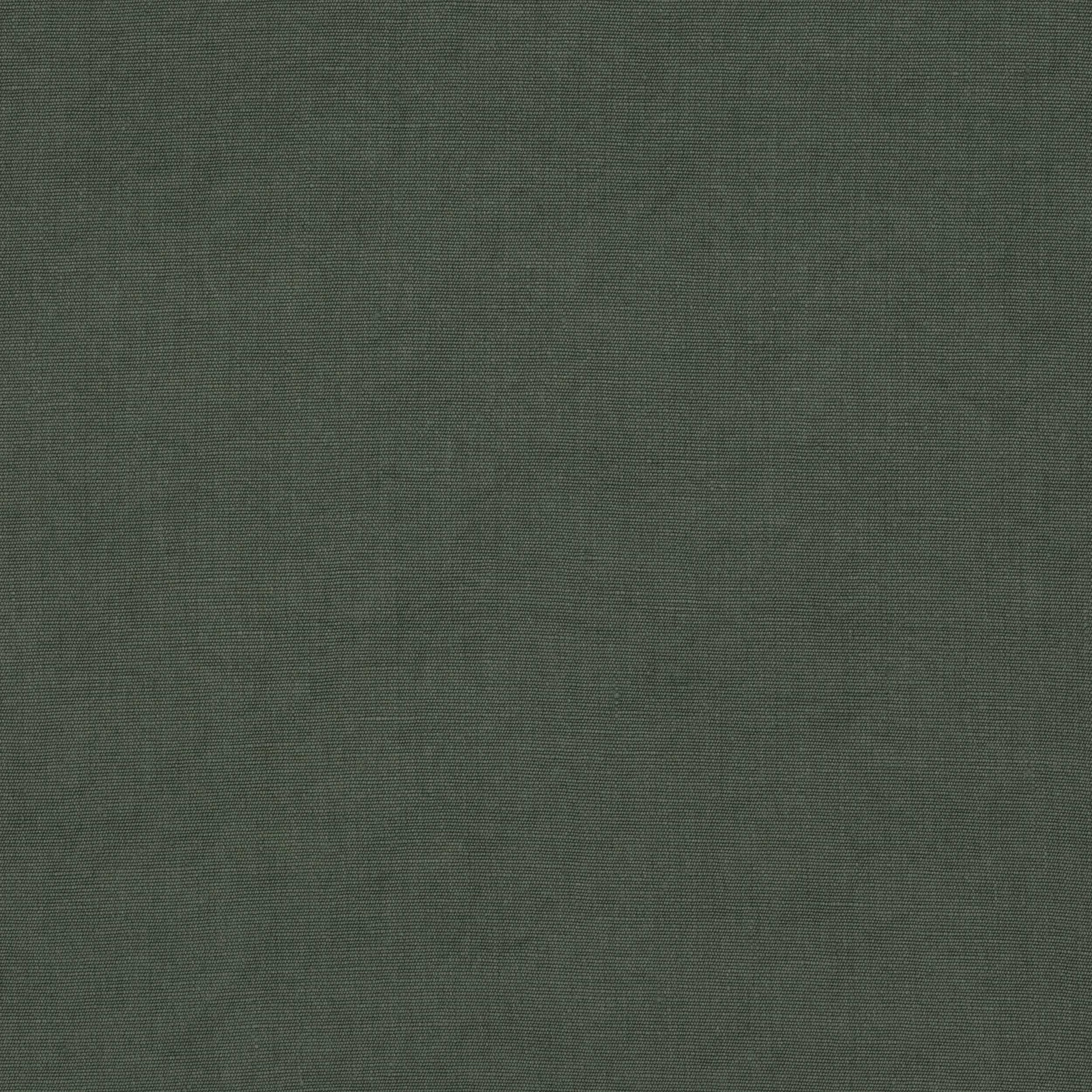 Close-up of deep muted olive plain linen fabric with a fine woven texture