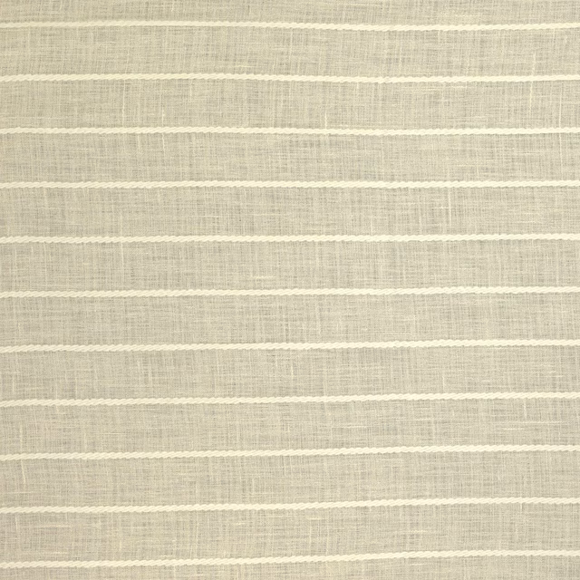 Pale bone cream striped woven fabric with subtle slub texture