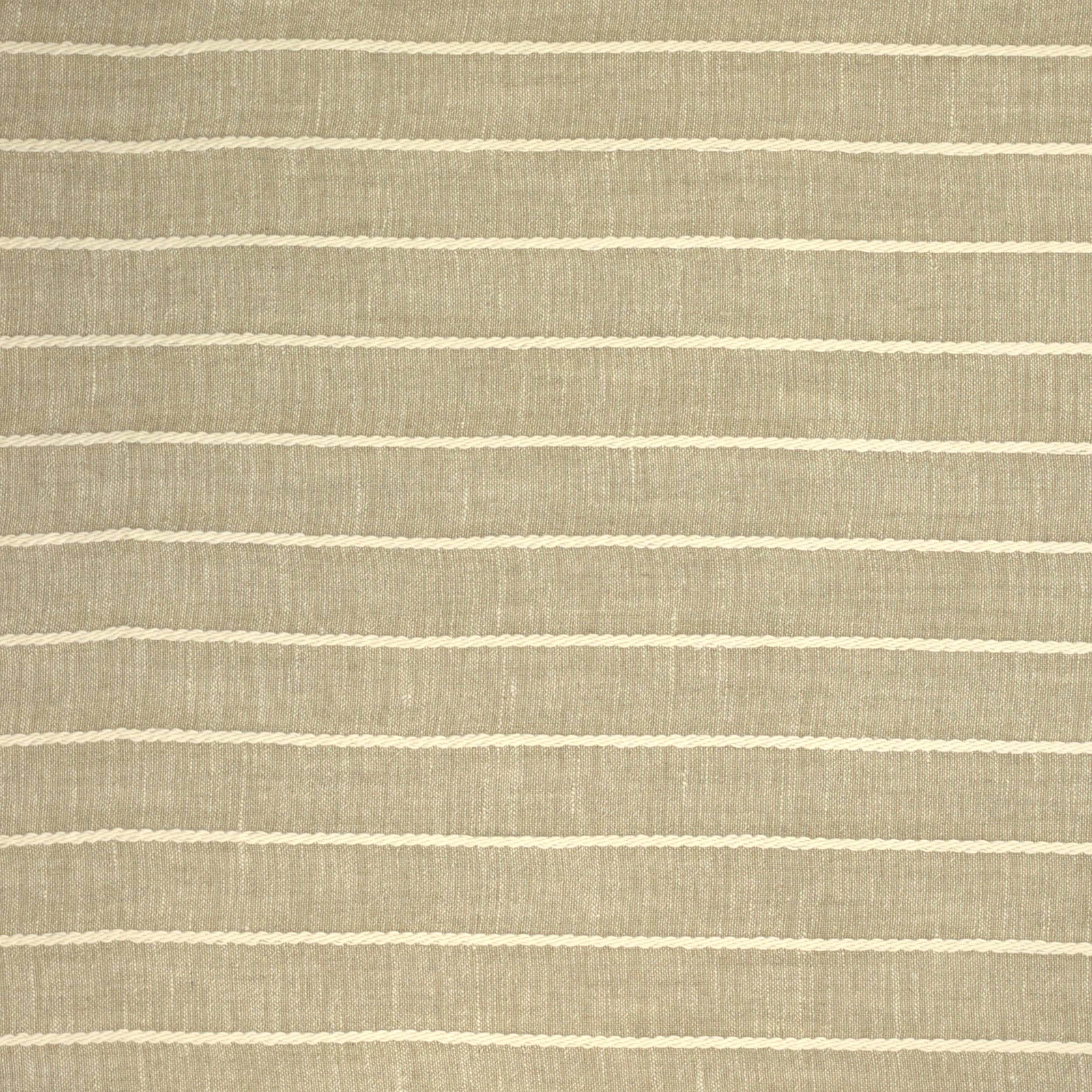 Warm clay-beige striped fabric swatch with fine cream horizontal bands