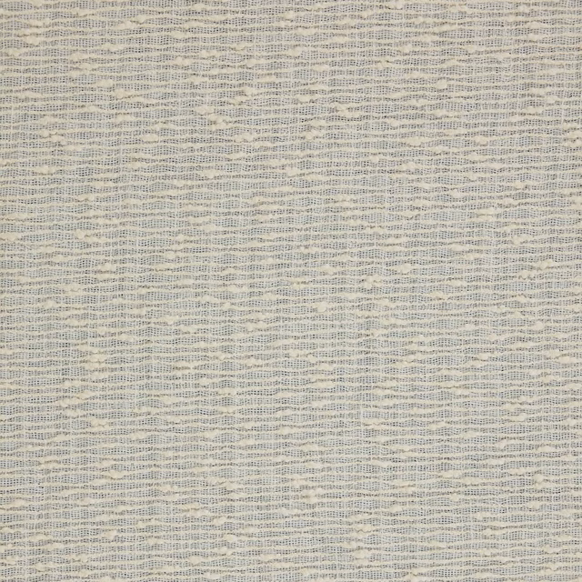 Soft ivory cream woven fabric with fine slub texture and subtle horizontal stripes