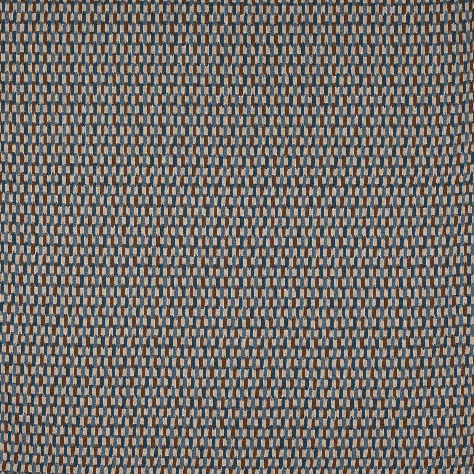 Small geometric woven swatch in soft blue, beige and brown