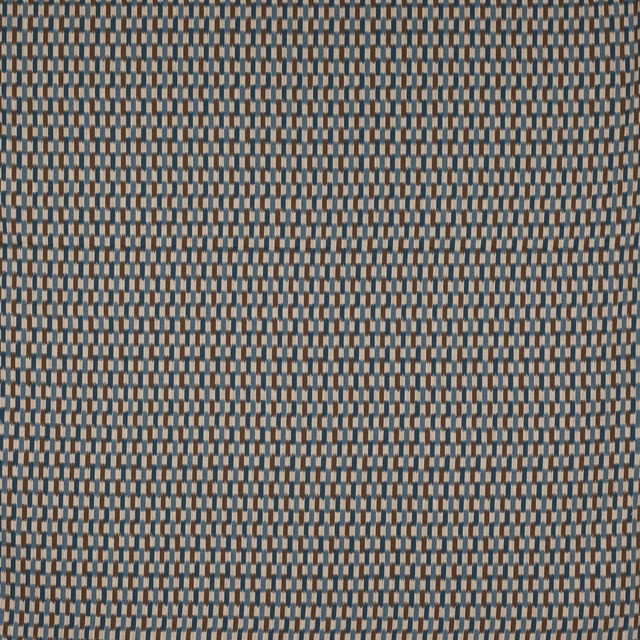 Small geometric woven swatch in soft blue, beige and brown
