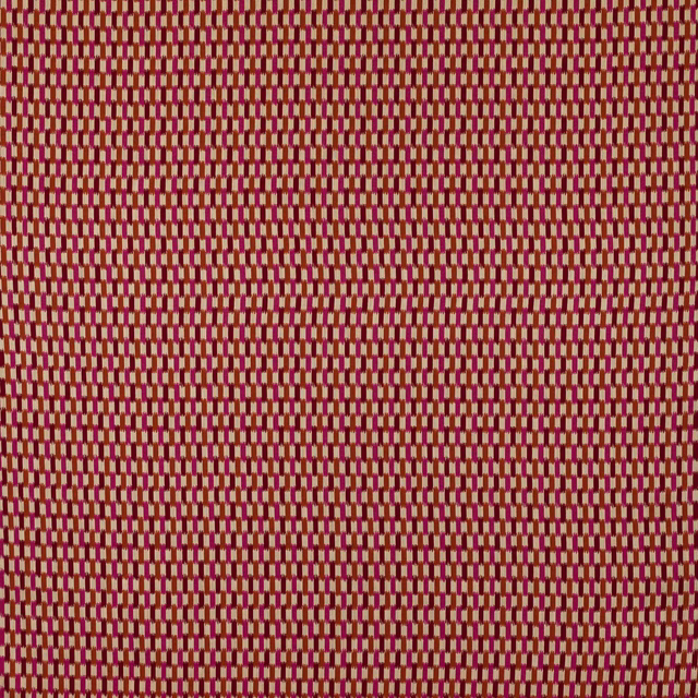 Close-up of small geometric fabric in vivid fuchsia, rose and burgundy tones
