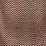 Olive green and pink small-scale geometric woven fabric on a pale ground