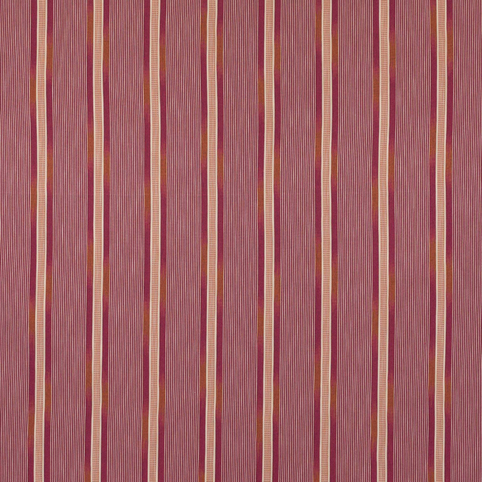 Vertical striped fabric in dusty rose with pale gold and blush lines