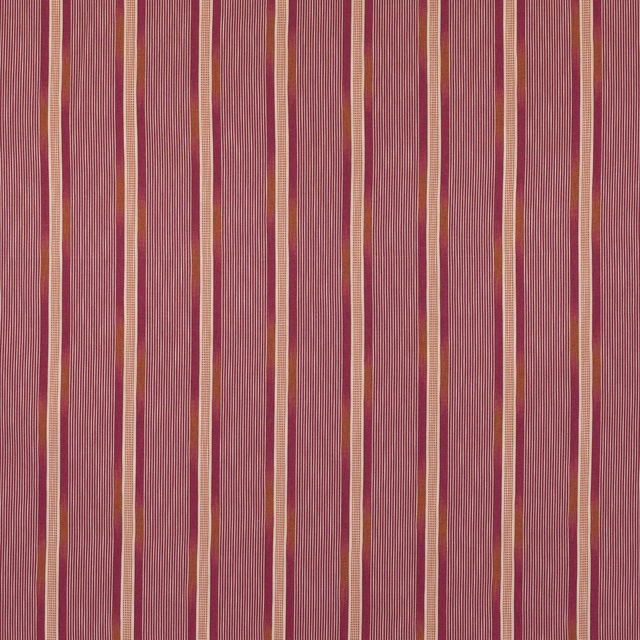 Vertical striped fabric in dusty rose with pale gold and blush lines
