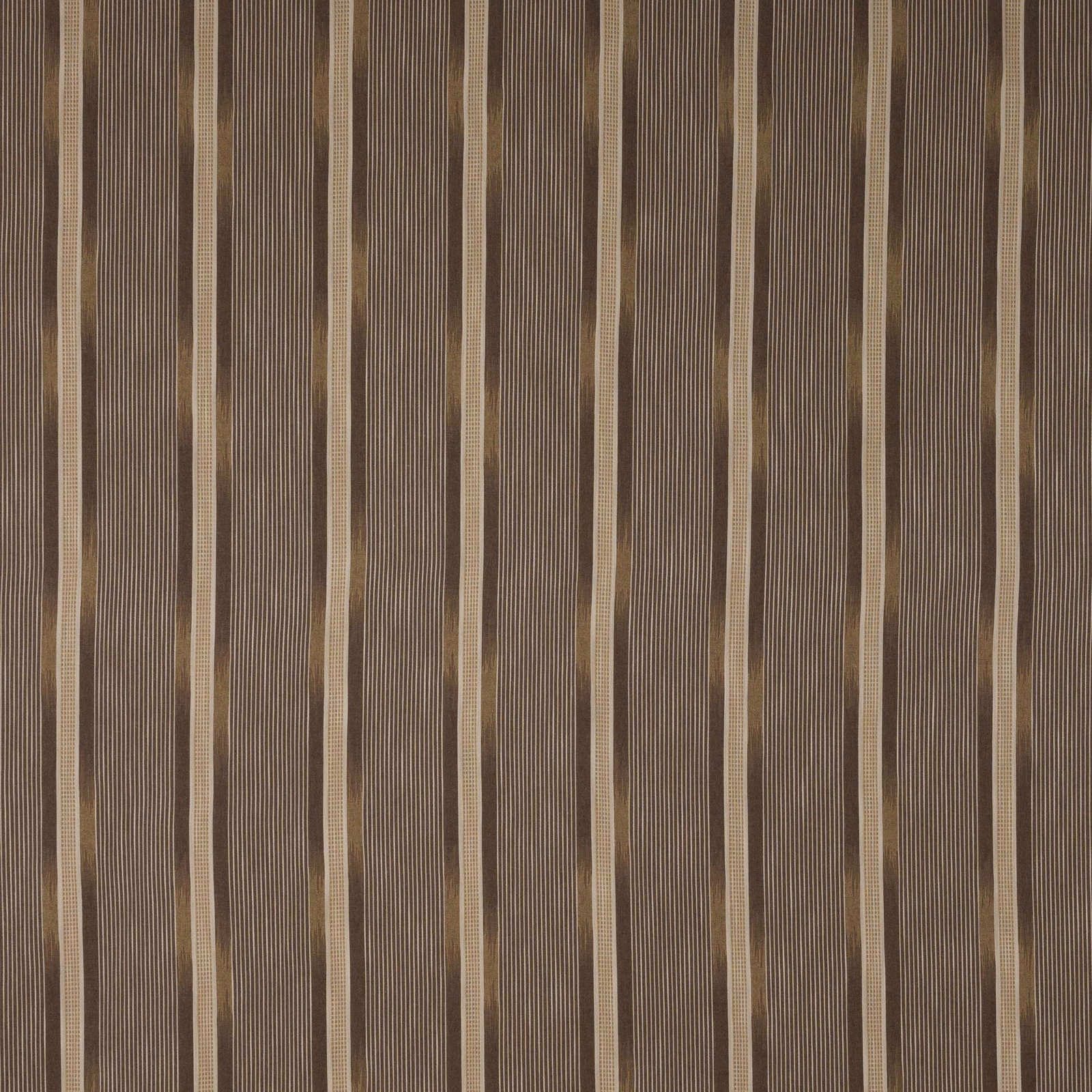 Taupe vertical striped fabric swatch with fine pinstripes and soft woven texture
