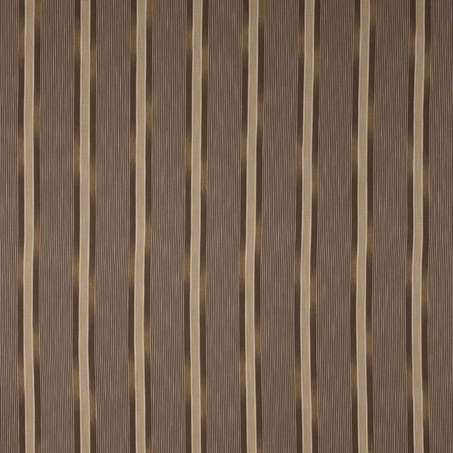 Taupe vertical striped fabric swatch with fine pinstripes and soft woven texture