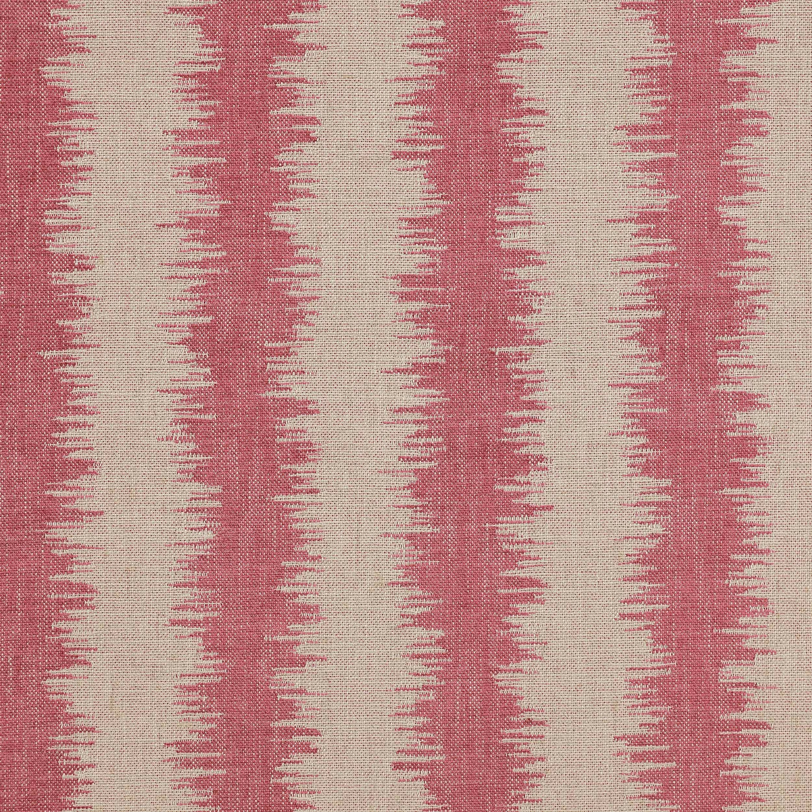 Pink and cream zigzag stripe woven fabric with textured surface