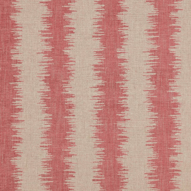 Pink and cream zigzag stripe woven fabric with textured surface