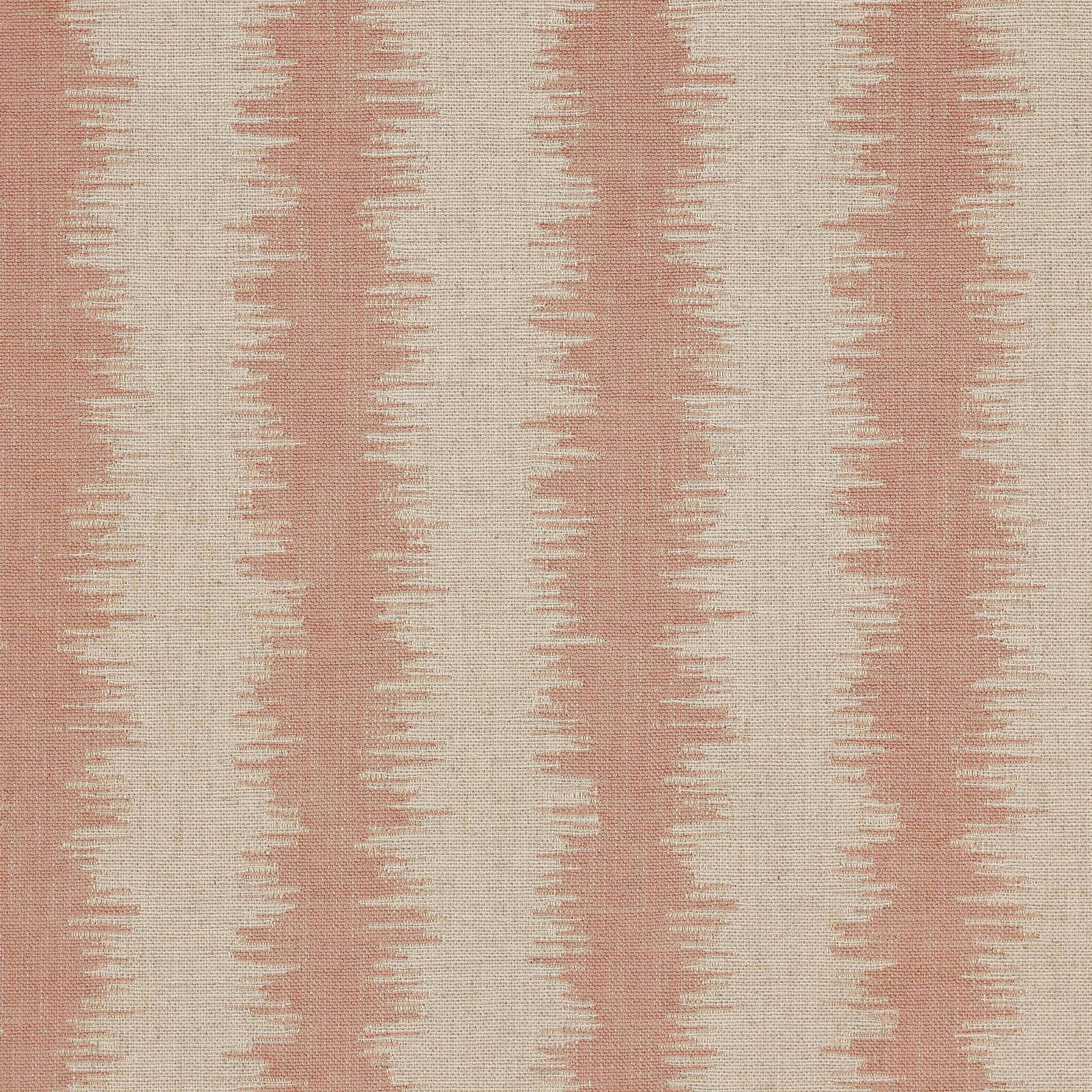 Soft blush pink and ivory vertical stripe fabric with jagged woven edges