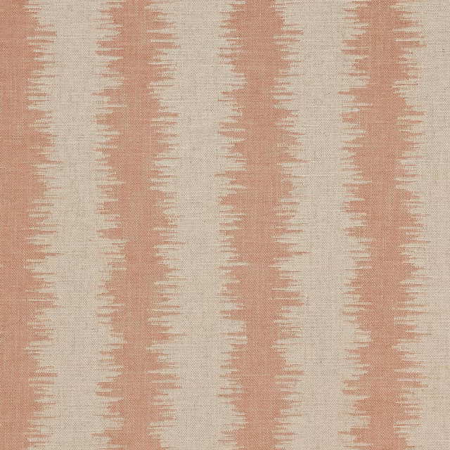 Soft blush pink and ivory vertical stripe fabric with jagged woven edges