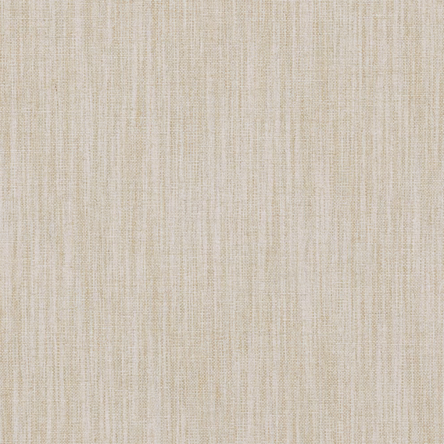 Close-up of a warm beige woven fabric with fine vertical slub texture