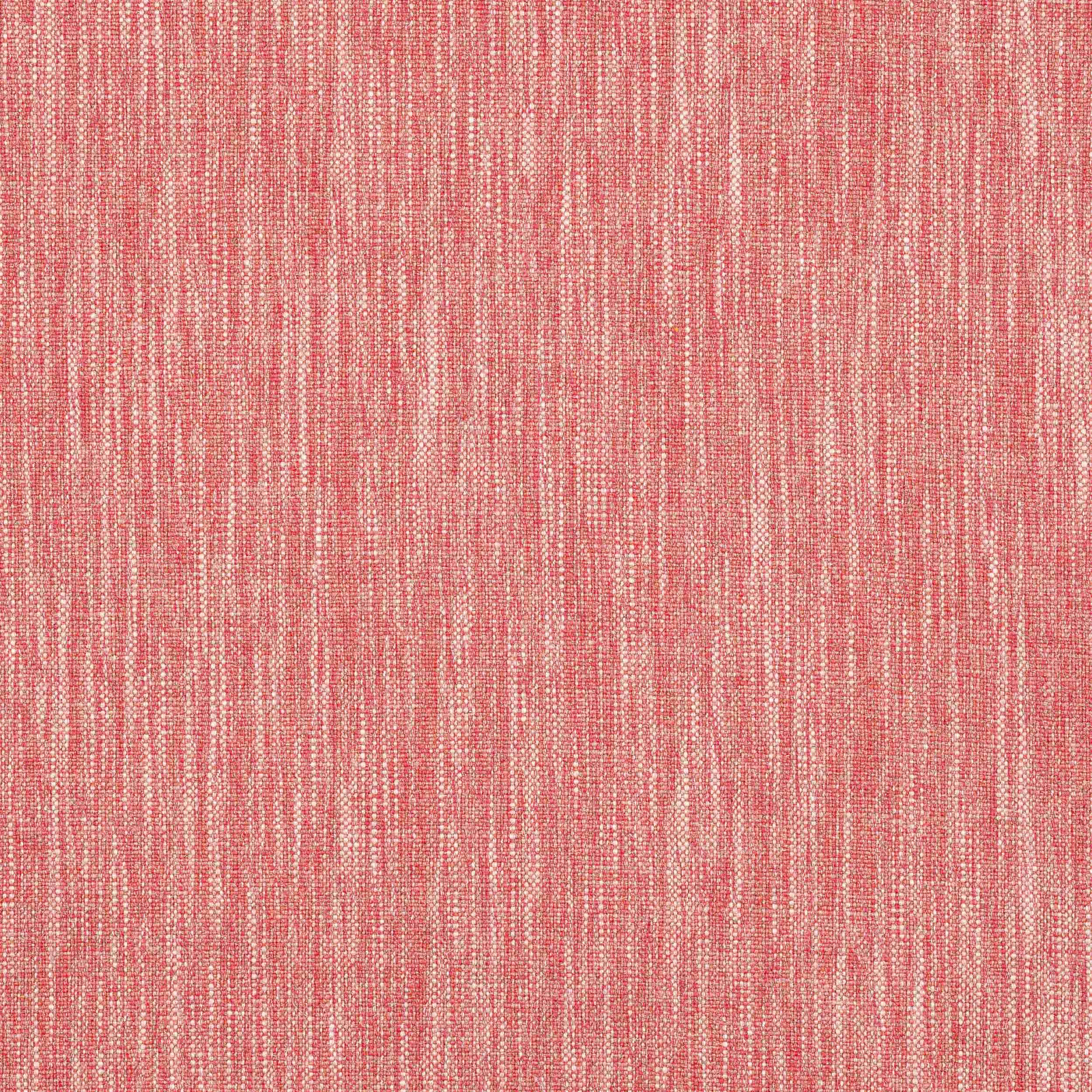Coral-red striped woven fabric with pale slubby vertical threads