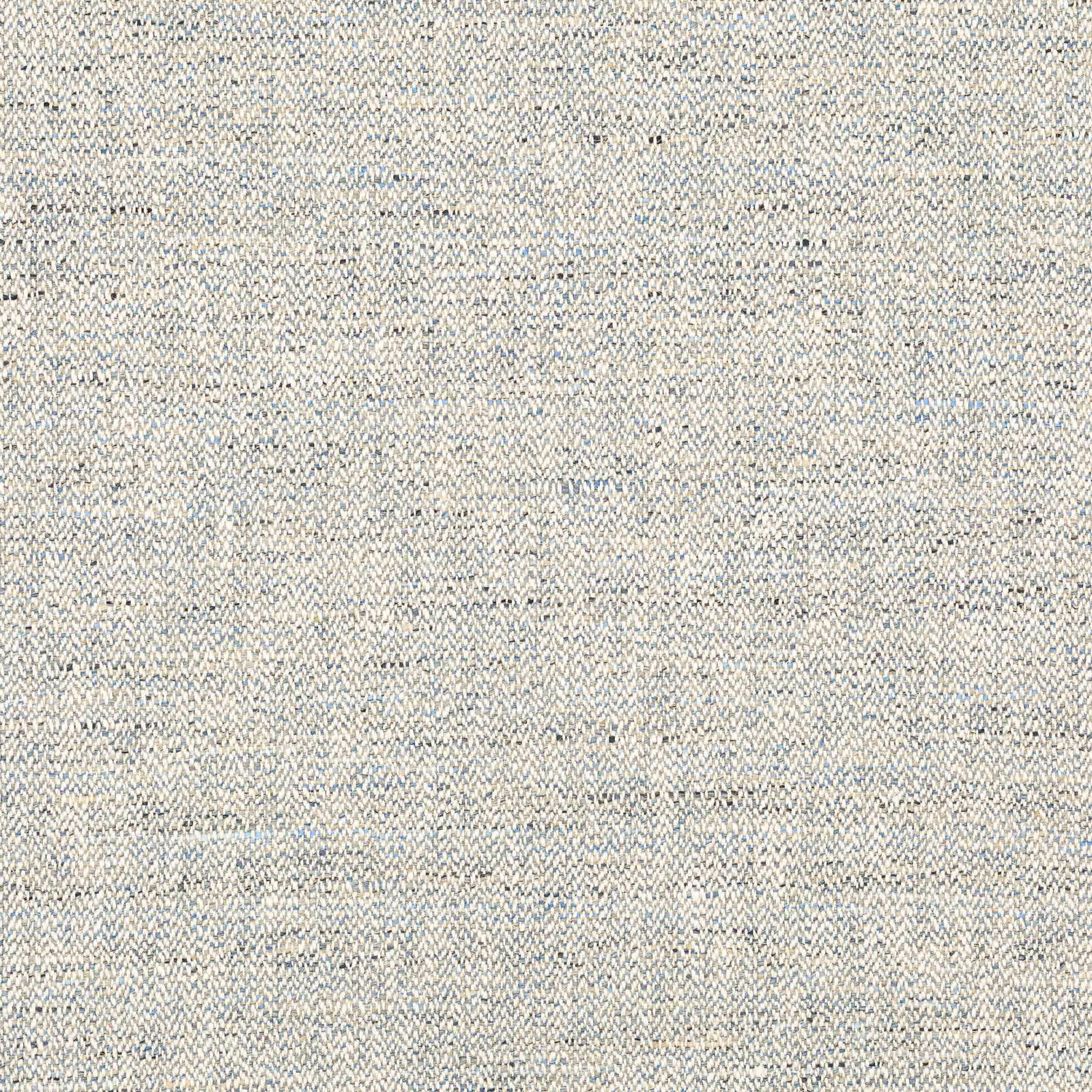 Close-up of pale muted blue woven fabric with fine herringbone texture