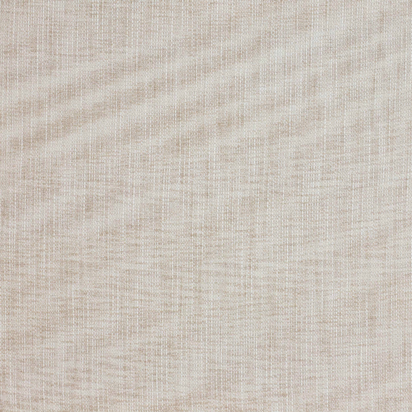 Close-up of soft warm beige linen-blend fabric with fine woven texture