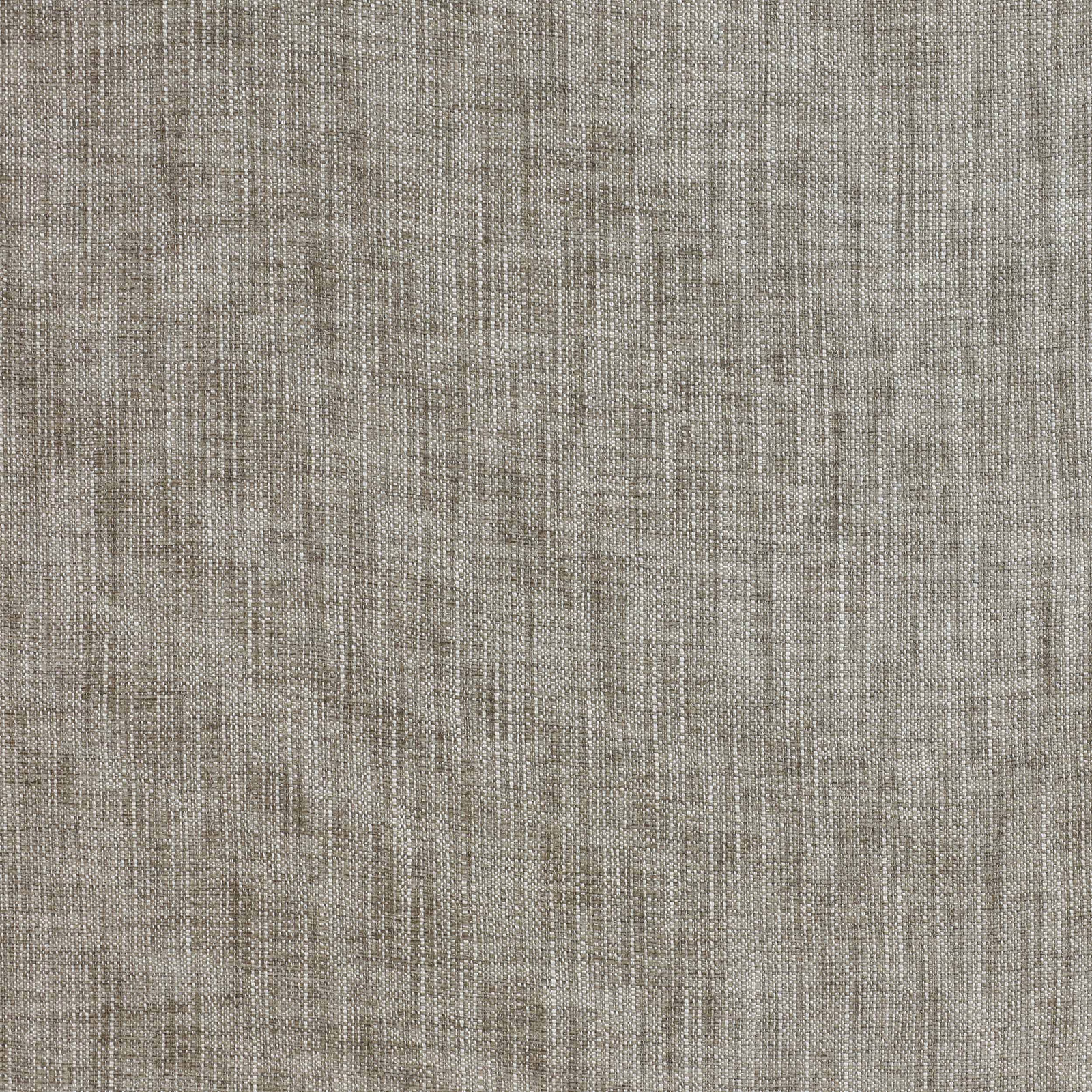 Close-up of soft taupe woven linen-blend fabric with subtle slub texture