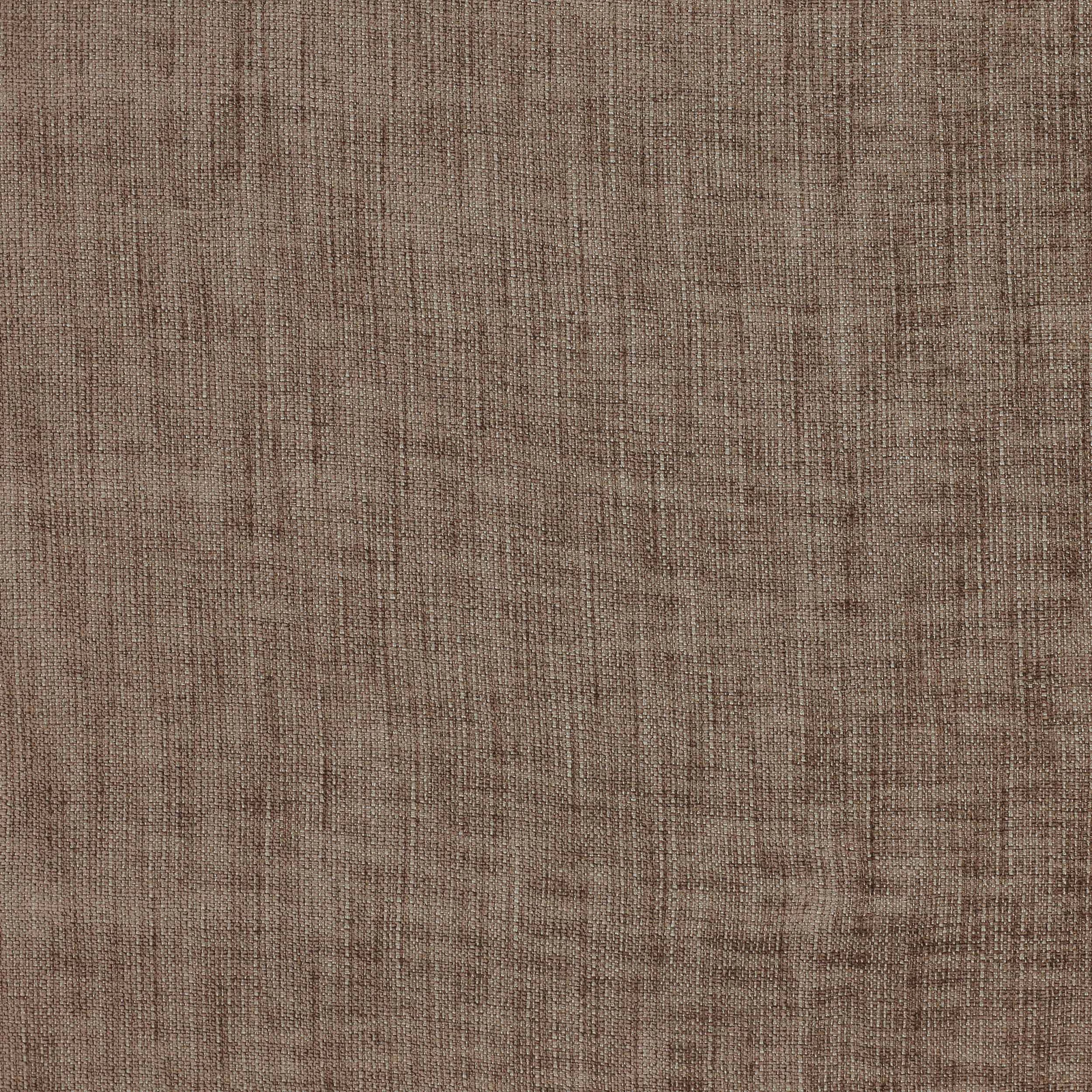 Close-up of warm taupe woven fabric with fine linen slub texture