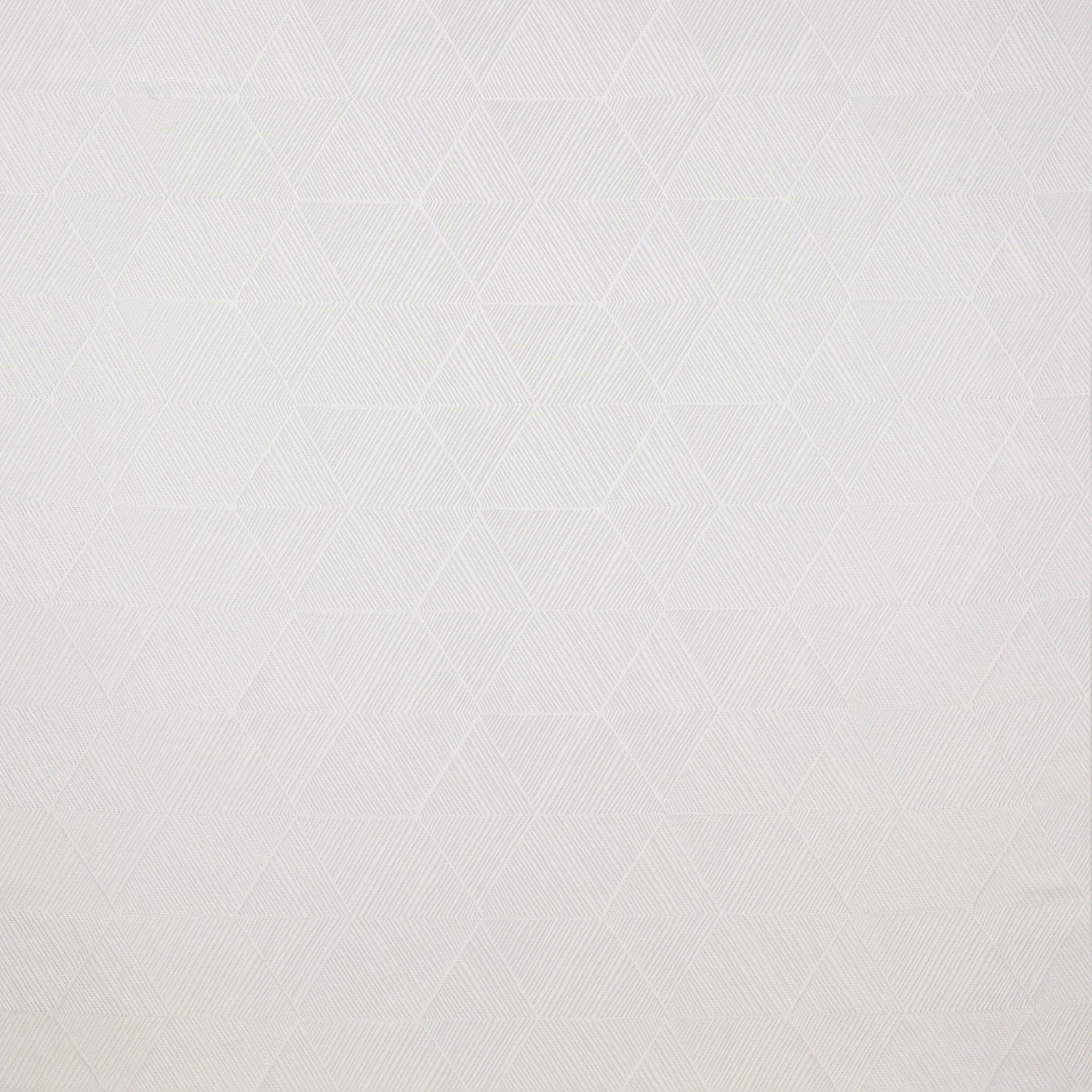 Pale ice-white geometric woven fabric swatch with subtle hexagon pattern