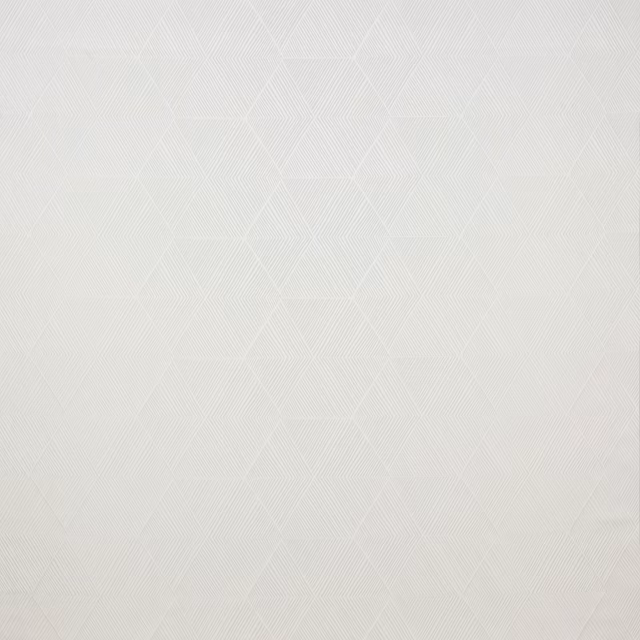 Pale ice-white geometric woven fabric swatch with subtle hexagon pattern