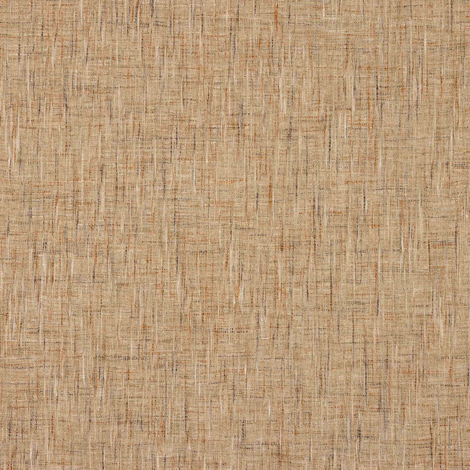 Close-up of warm sandy beige textured woven fabric with linen slubs