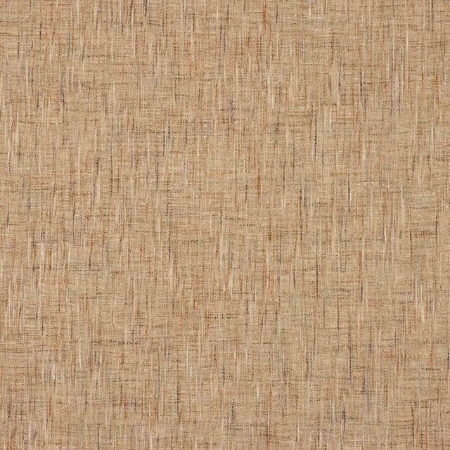 Close-up of warm sandy beige textured woven fabric with linen slubs