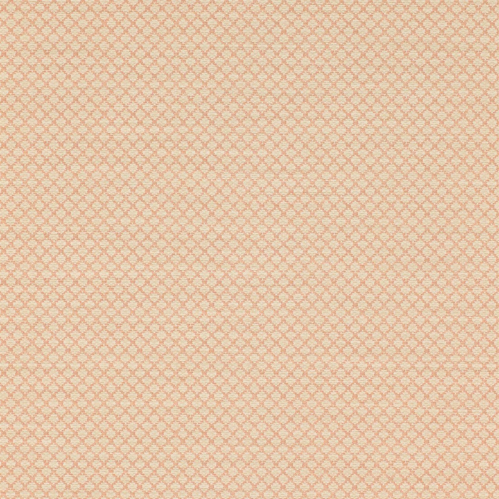 Soft coral diamond lattice on a pale cream textured wallpaper ground