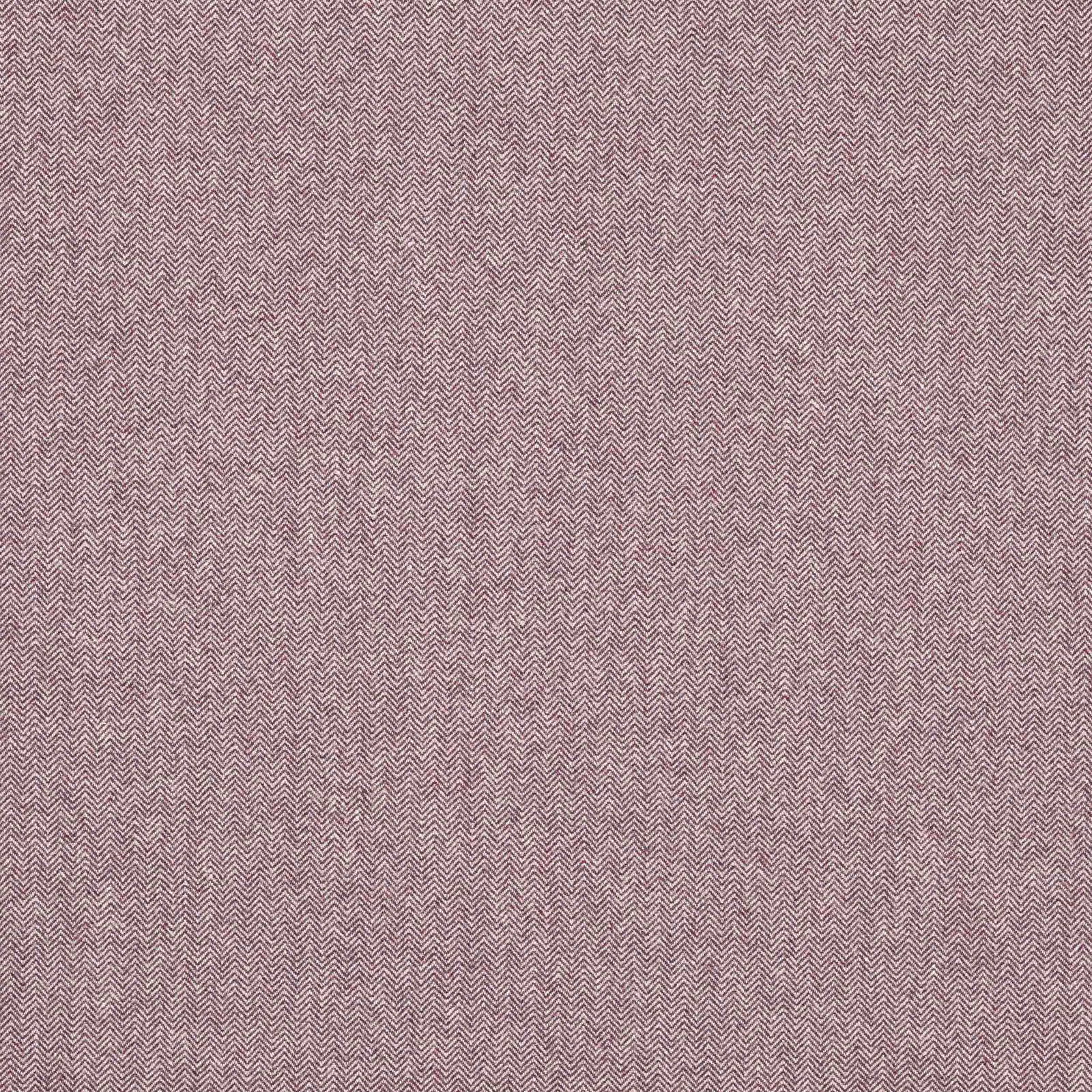 Close-up of muted aubergine herringbone weave in a fine small-scale pattern
