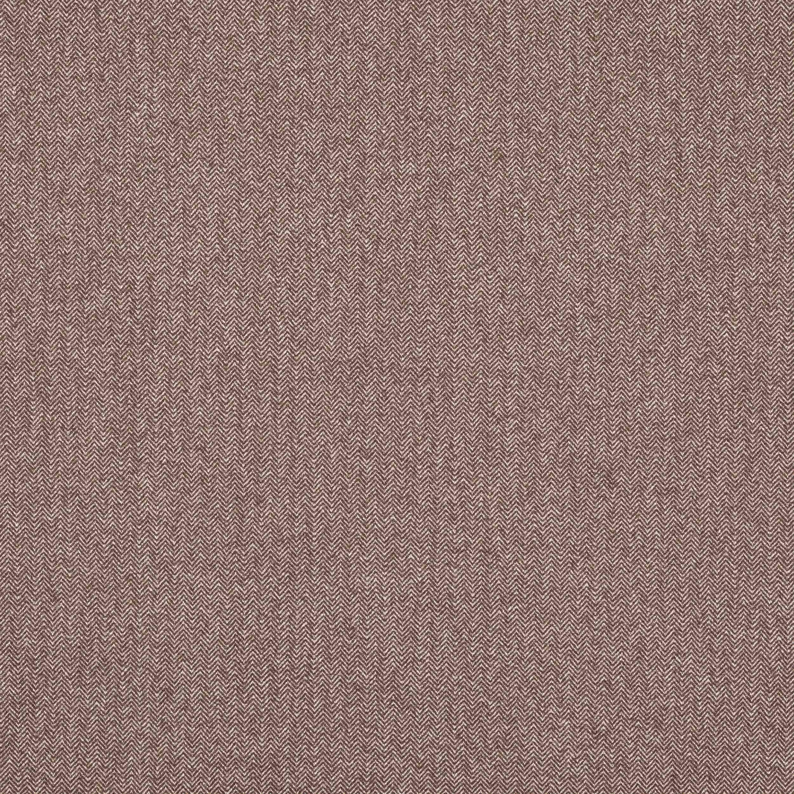 Close-up of warm chocolate-brown herringbone woven fabric with fine texture