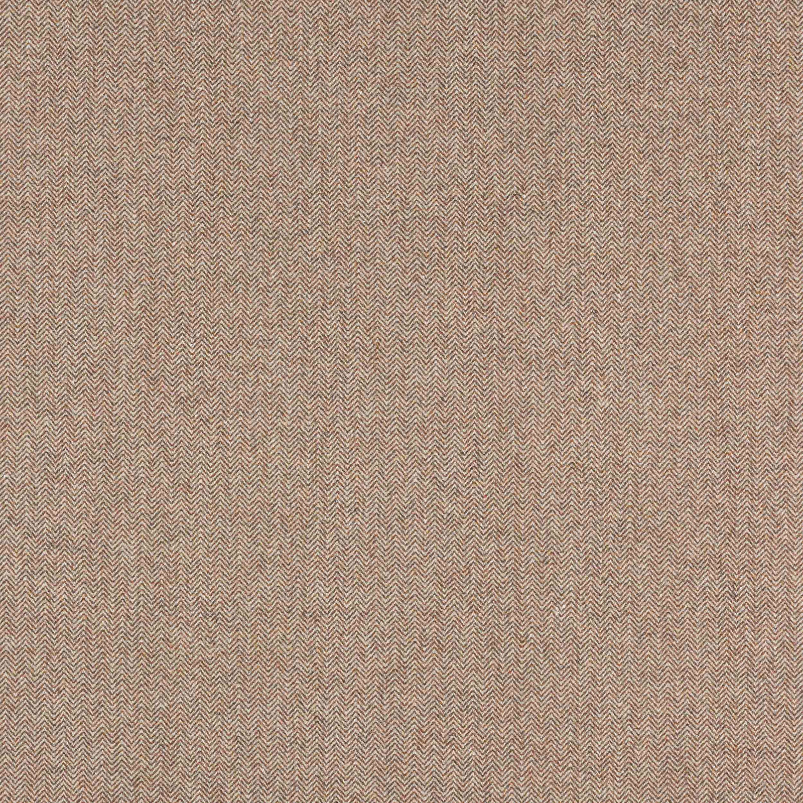 Close-up of warm coffee-brown herringbone weave fabric with fine zigzag texture