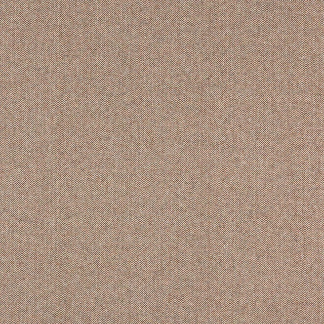 Close-up of warm coffee-brown herringbone weave fabric with fine zigzag texture
