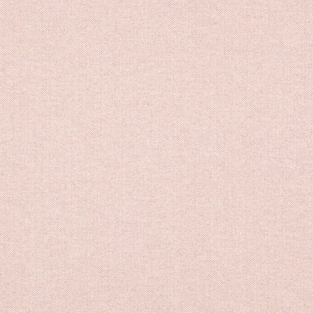 Pale blush pink herringbone fabric swatch with fine woven texture
