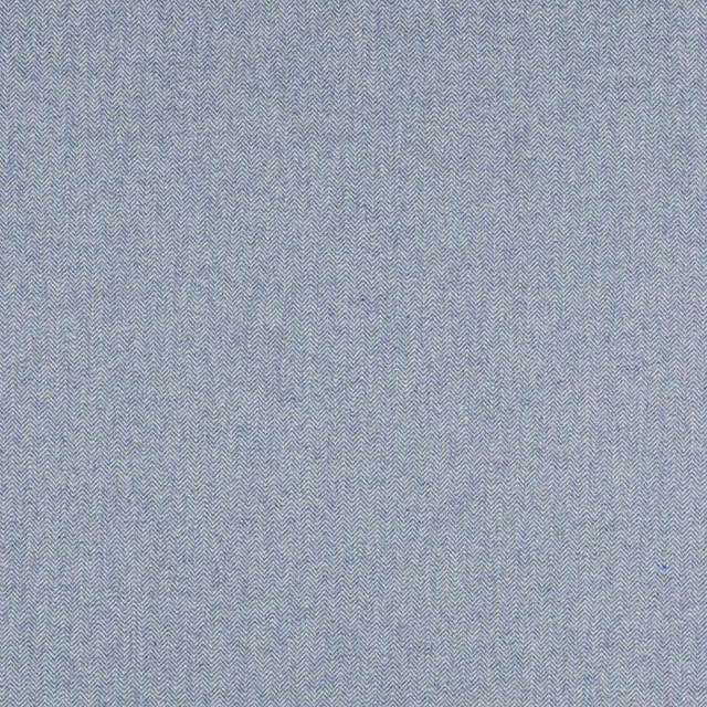 Pale sky-blue herringbone woven fabric with a fine textured surface