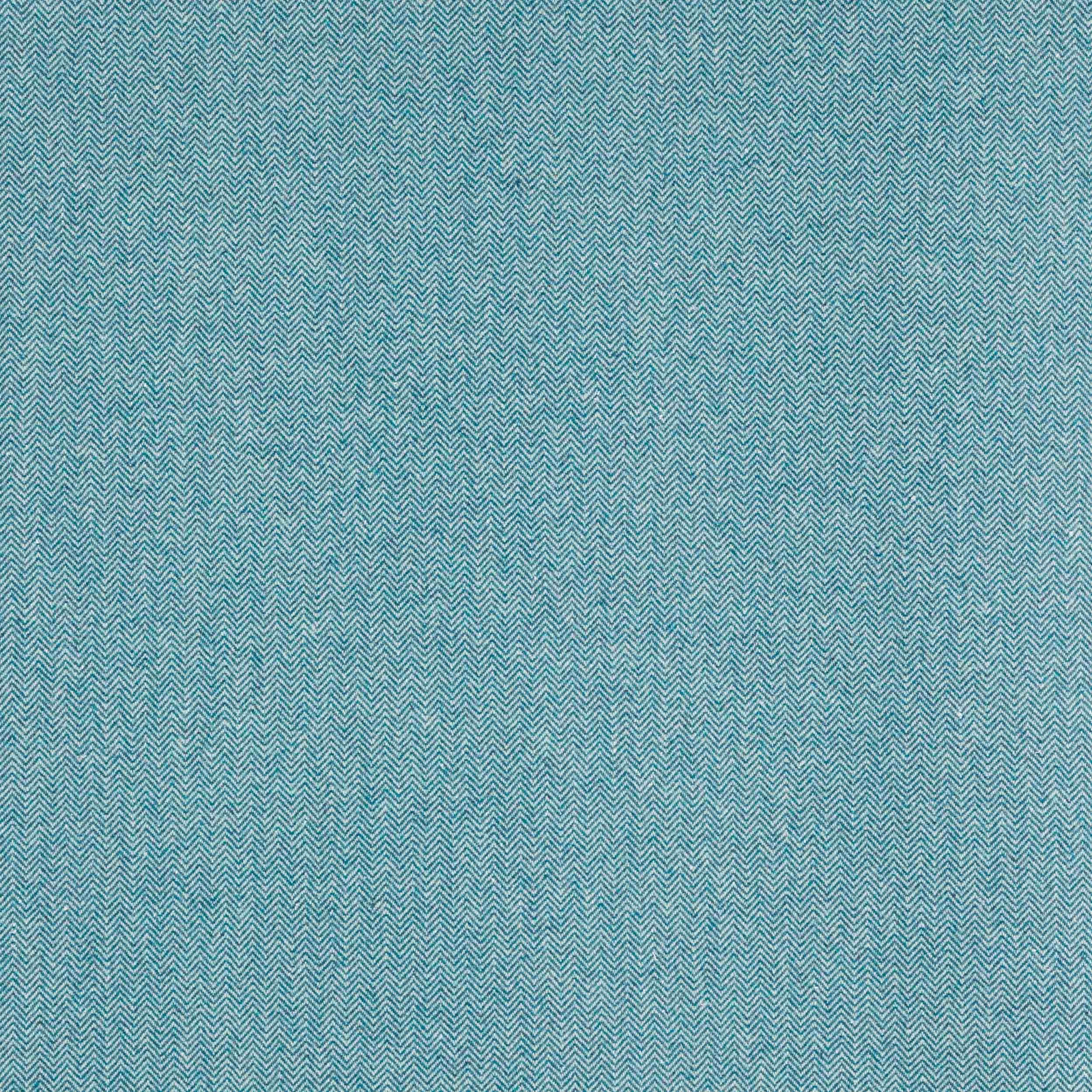 Close-up of Theo Teal small herringbone weave in soft aqua blue-green
