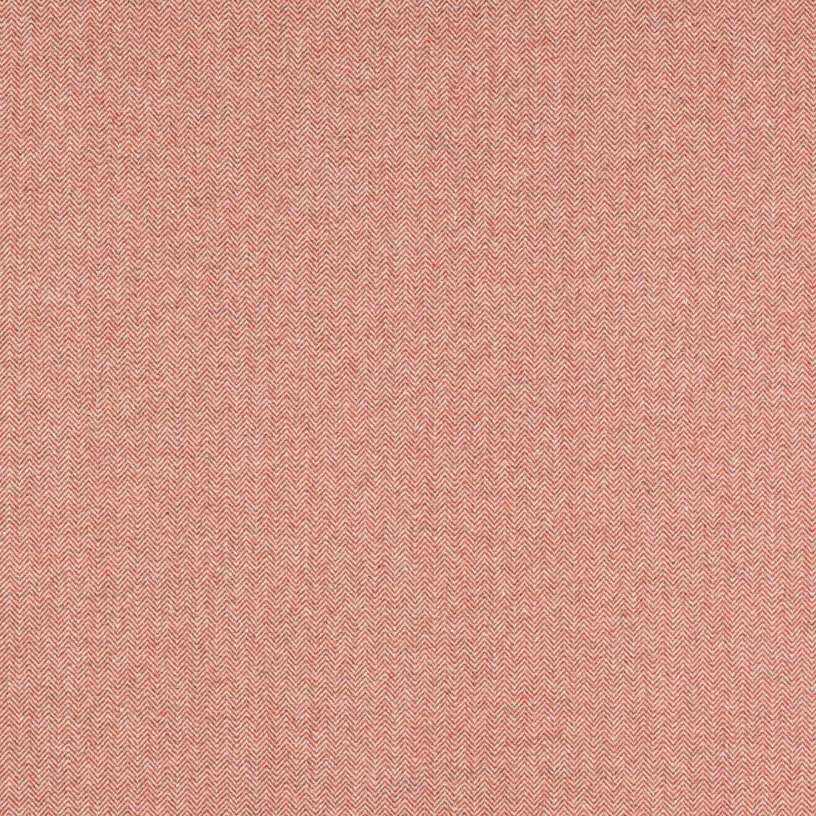 Close-up of soft tomato coral herringbone woven fabric