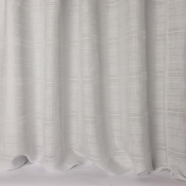 Pale icy blue-grey linen-look fabric draped in soft vertical folds
