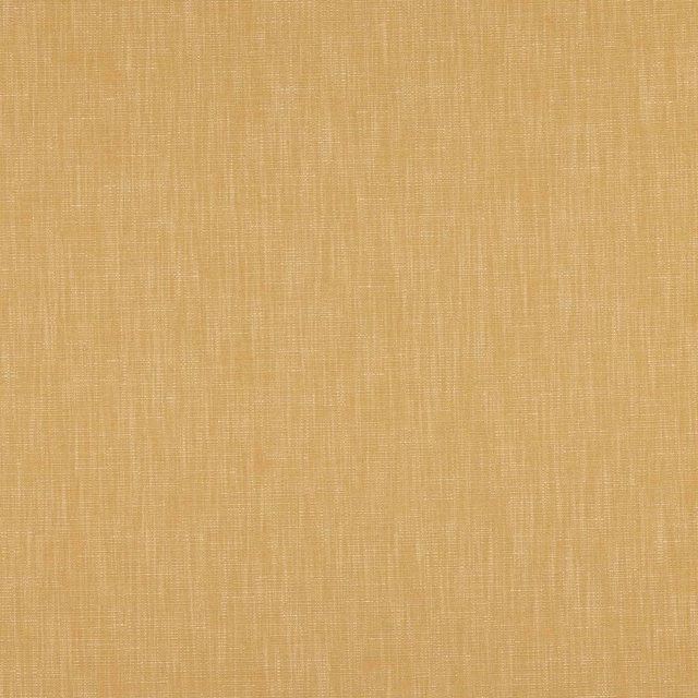 Close-up of muted mustard yellow woven fabric with fine slub texture