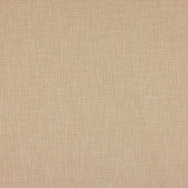 Close-up of warm sand beige plain weave fabric with fine linen-like texture