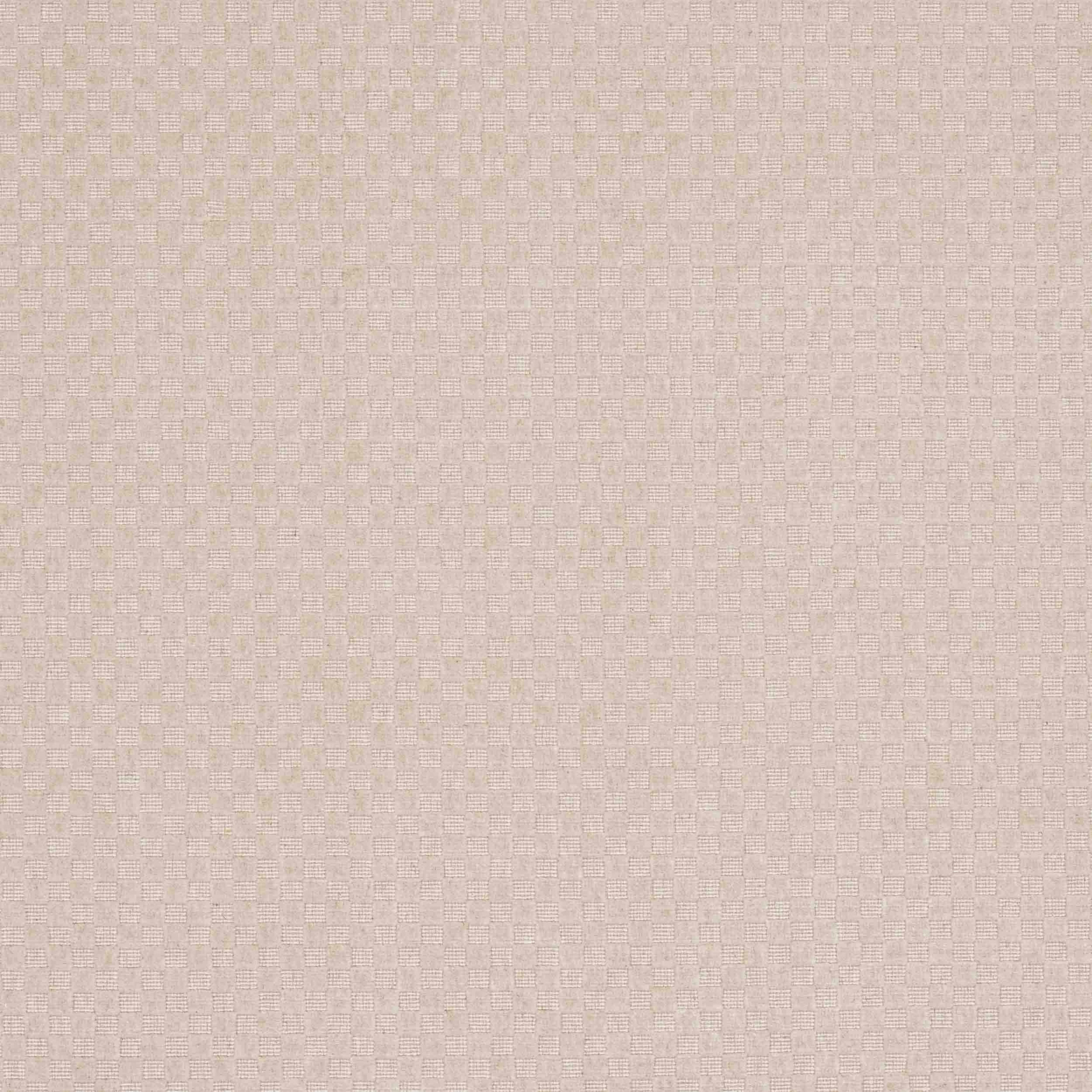 Pale beige check woven fabric with a fine textured surface