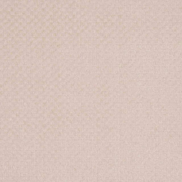 Pale beige check woven fabric with a fine textured surface