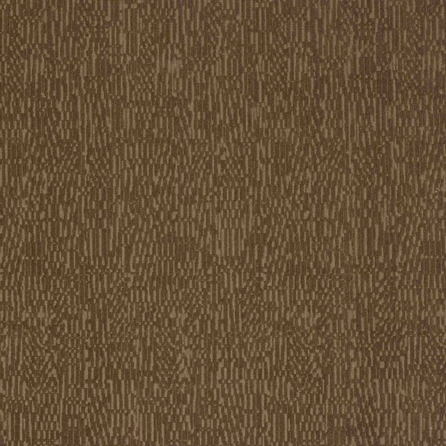 Warm camel-brown abstract woven fabric with fine vertical dashes