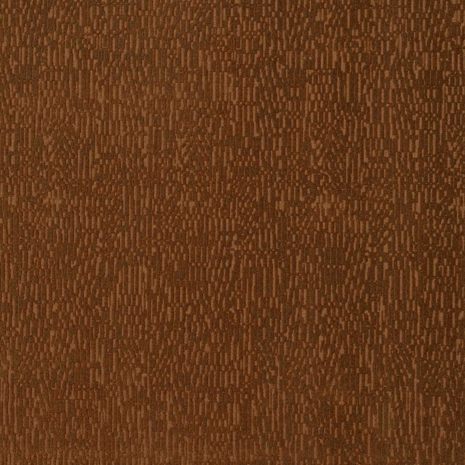 Warm tobacco brown woven fabric with fine vertical flecks and textured grid pattern