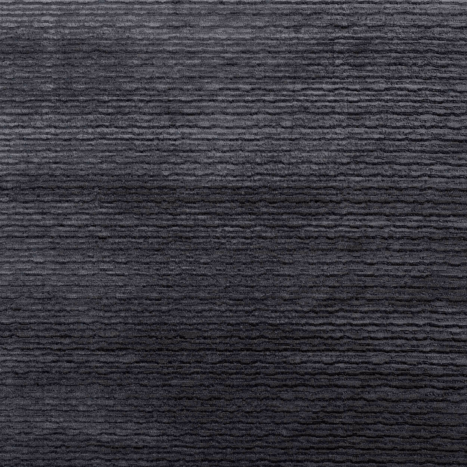 Dark charcoal grey fabric swatch with fine horizontal ribbed texture