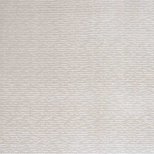 Ivory textured fabric with fine horizontal wave-like striations and a soft sheen