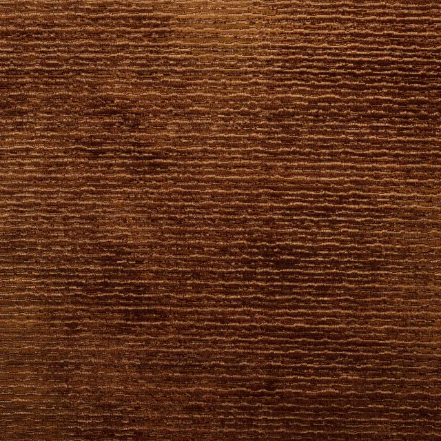Close-up of a cocoa-brown strié woven fabric with fine horizontal texture