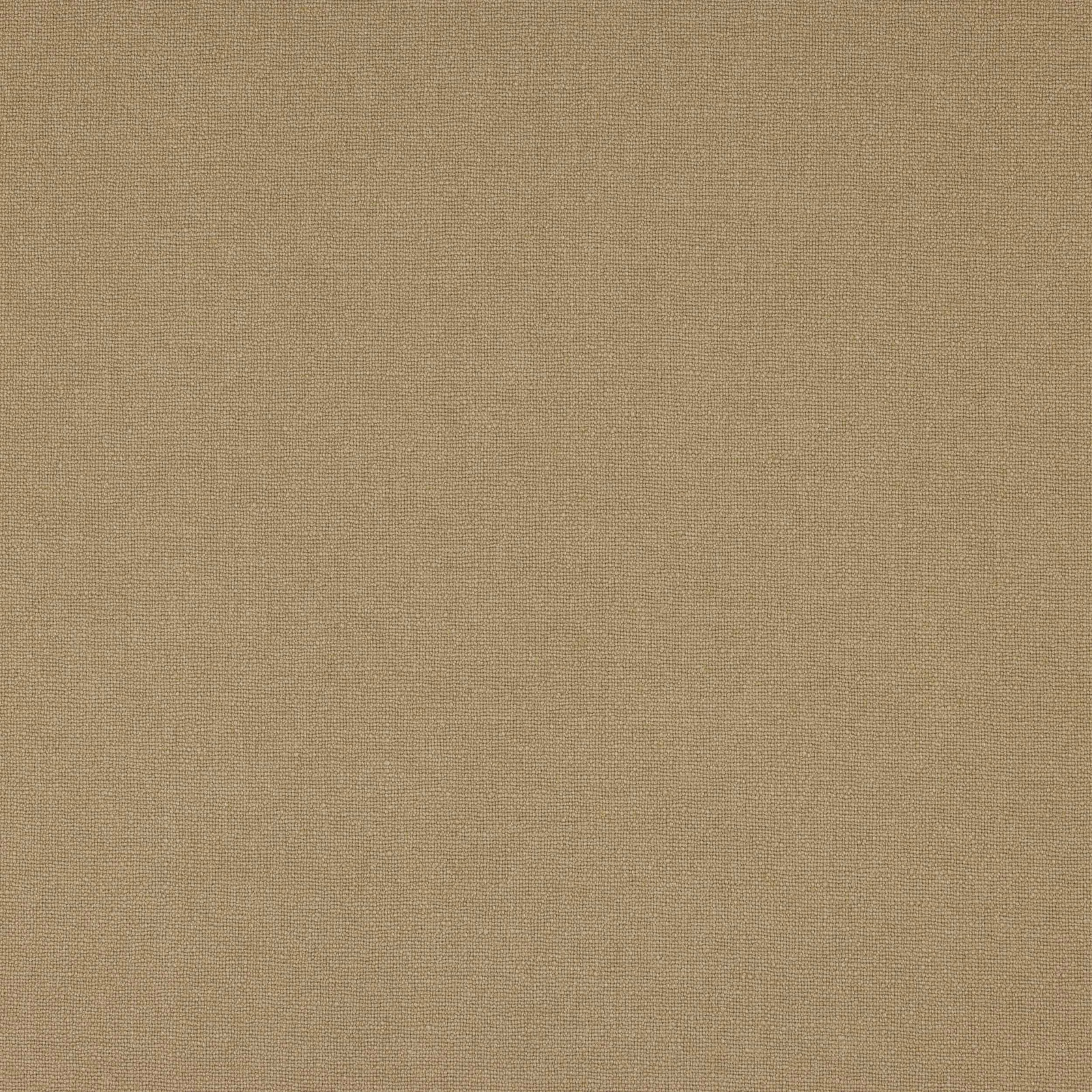 Warm flax beige plain linen-look fabric with fine woven texture