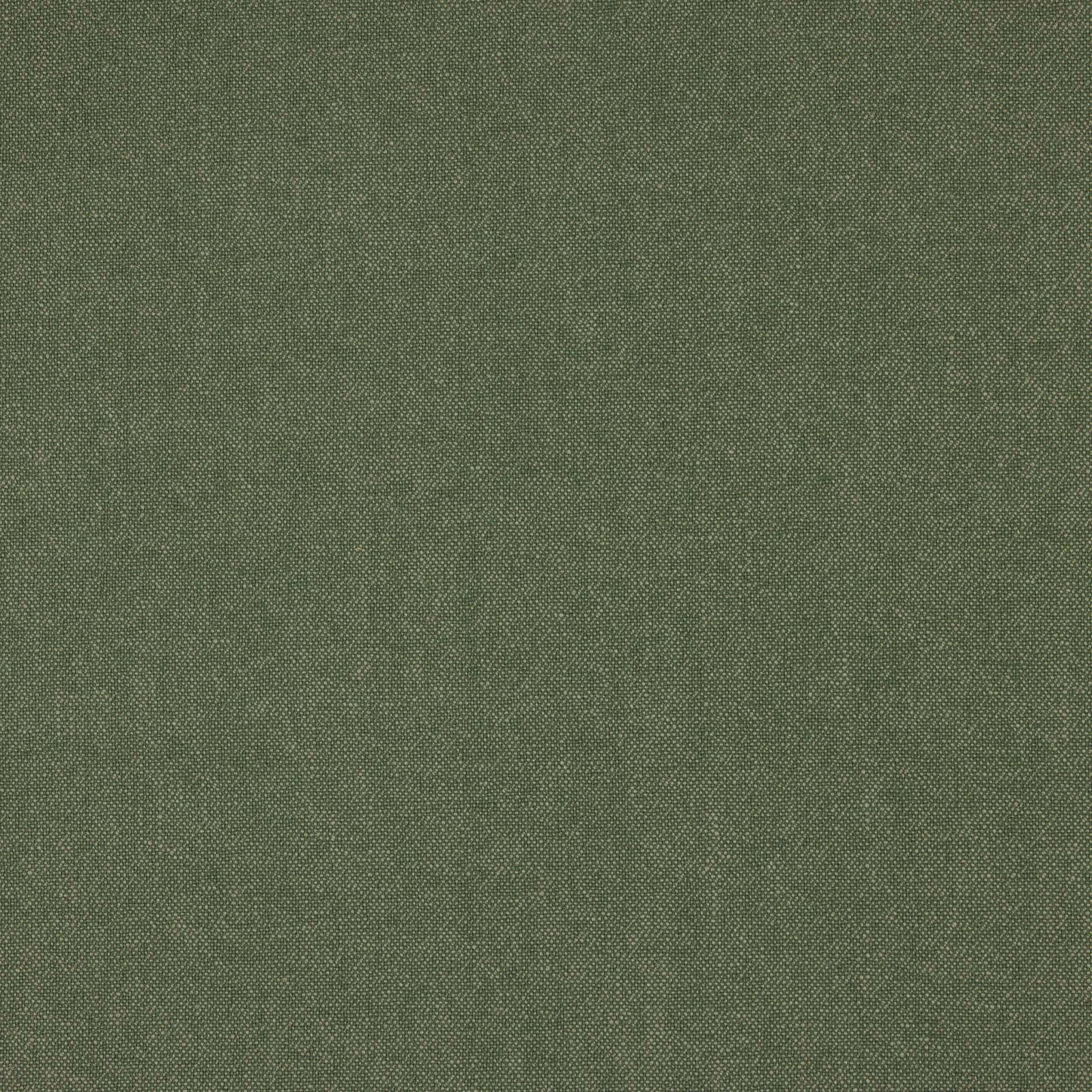 Muted forest green plain linen weave fabric with fine speckled texture