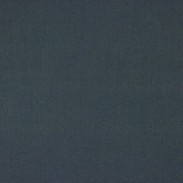Deep muted navy plain-woven linen fabric with fine texture